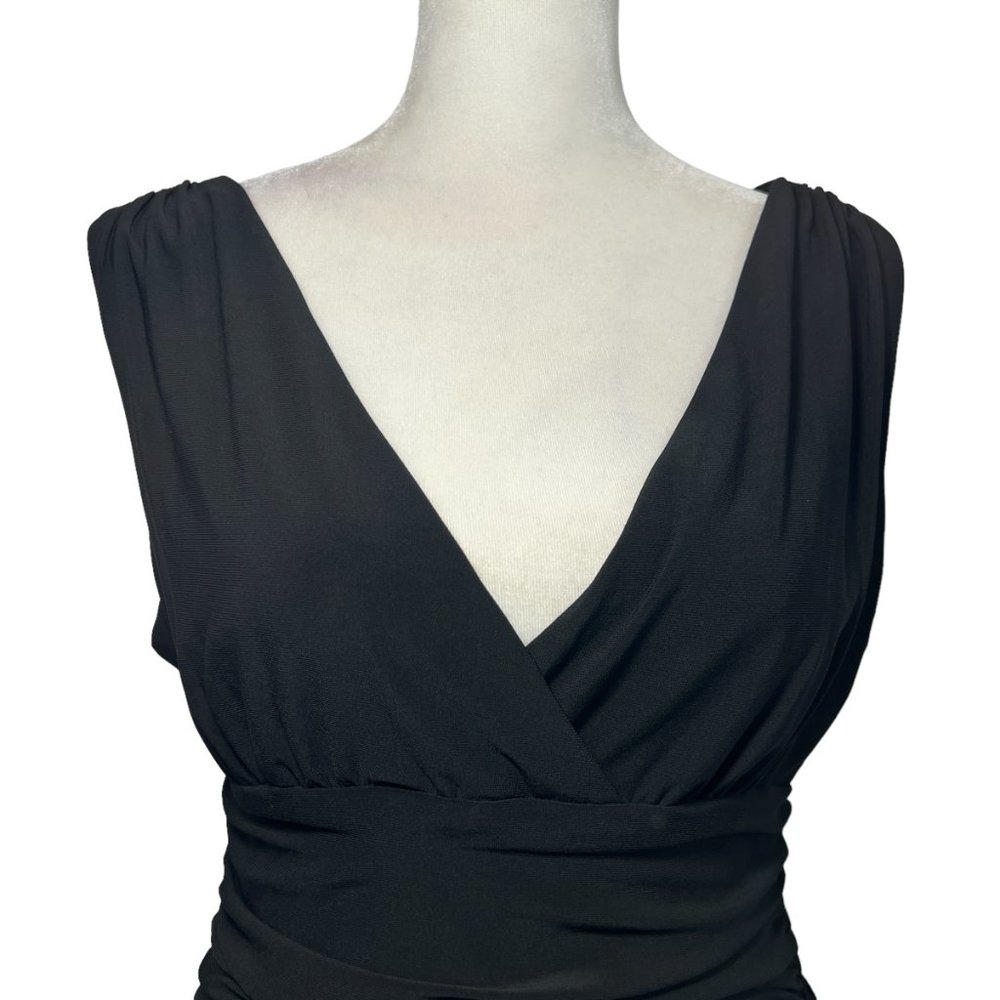 Jessica Howard Evening Black V-Neck A-Line Dress Size 10 - Picture 6 of 8